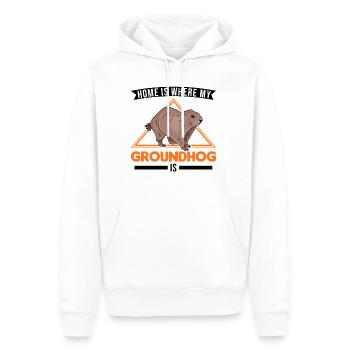 Groundhog Home Groundhog Day Marmot - Men’s Premium Organic Hoodie - white - Front - Nico (187cm)
