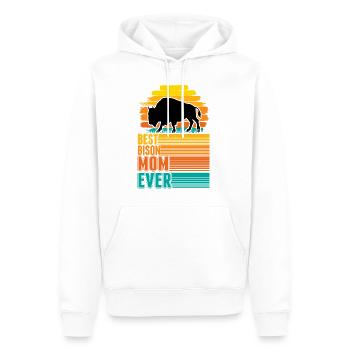 Meilleure maman bison de tous les temps Buffle d’eau Buffle - Sweat à capuche Premium bio Homme - blanc - Devant - Nico (187cm)