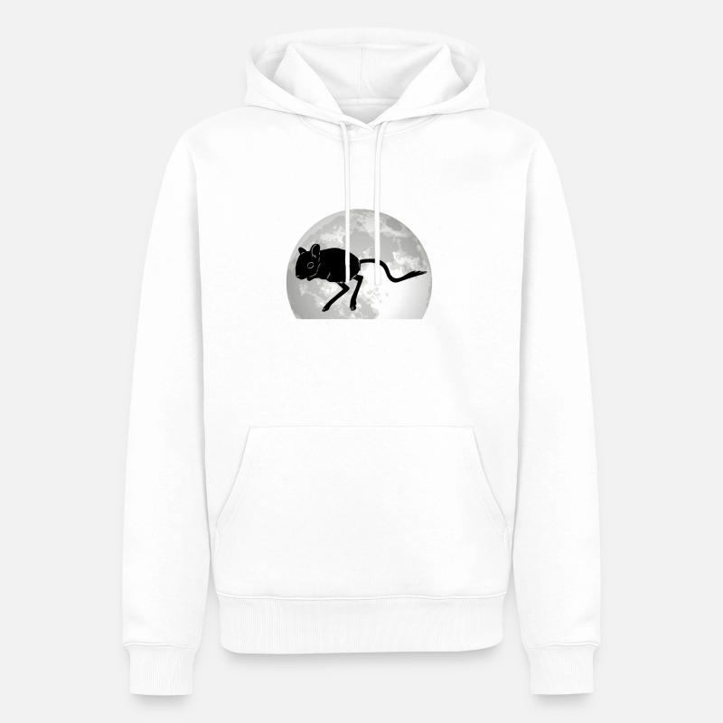 Gerbille Moon Racing Rat Gerbille - Sweat à capuche Premium bio Homme - blanc