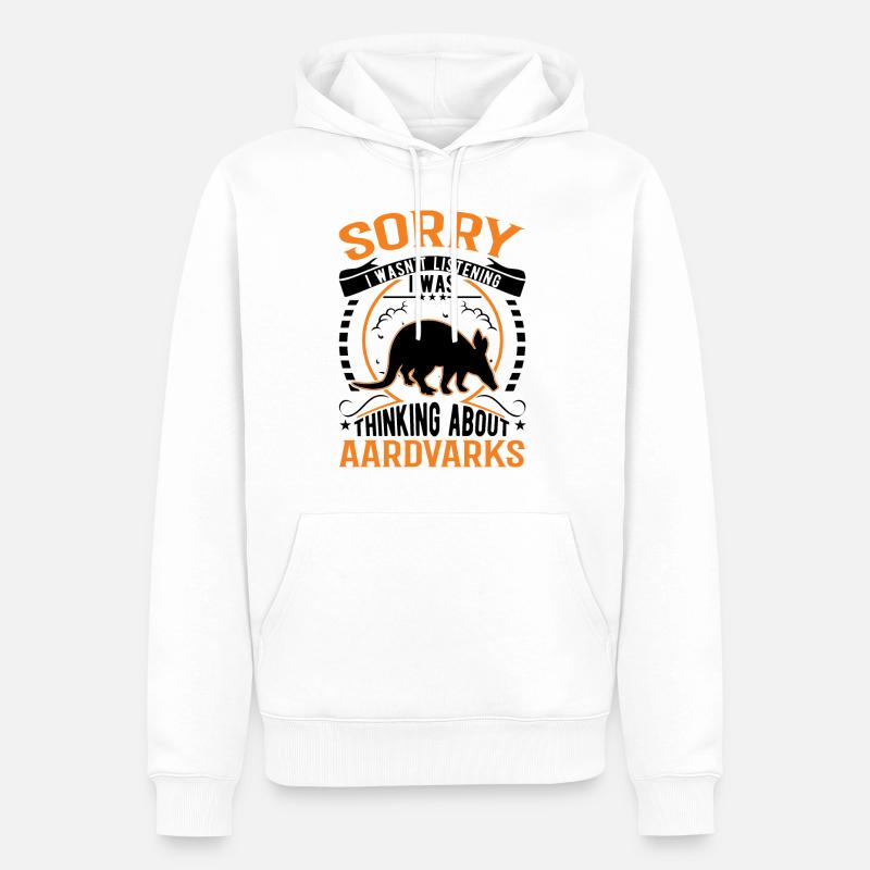 Aardvark Cadeau Aardvark - Sweat à capuche Premium bio Homme - blanc