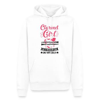 Clarinette Clarinettiste - Sweat à capuche Premium bio Homme - blanc - Devant - Nico (187cm)