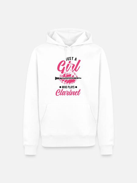 Klarinette Mädchen Klarinettistin - Männer Premium Bio Hoodie - Weiß