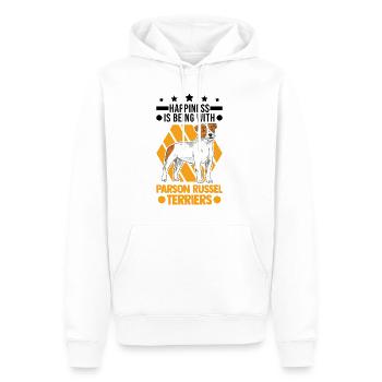 Parson Russell Terrier Luck - Men’s Premium Organic Hoodie - white - Front - Nico (187cm)