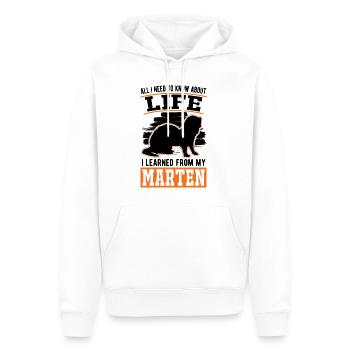 Marder Geschenk Nerz Dachs Baummarder - Männer Premium Bio Hoodie - Weiß - Vorne - Nico (187cm)