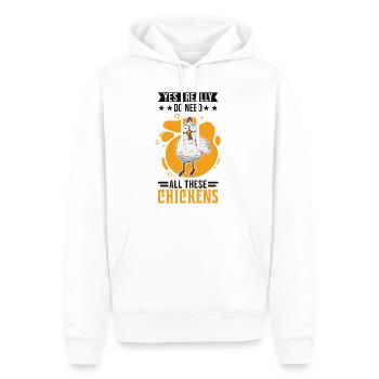 Poulets Élevage de poulets Éleveur de poulet - Sweat à capuche Premium bio Homme - blanc - Devant - Nico (187cm)