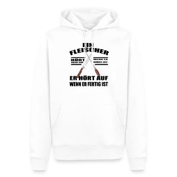 Fleischer Metzger Zerleger Schlachter - Männer Premium Bio Hoodie - Weiß - Vorne - Nico (187cm)