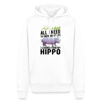 Hippo Cadeau Hippo Hippo Hippo - Sweat à capuche Premium bio Homme - blanc - Devant - Nico (187cm)