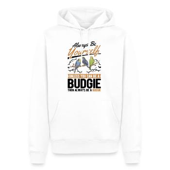 Toujours être toi-même Perruche perruche - Sweat à capuche Premium bio Homme - blanc - Devant - Nico (187cm)