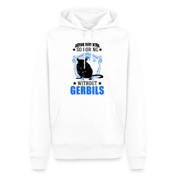 Gerbil Geschenk Mongolische Rennratte Rennmaus - Männer Premium Bio Hoodie - Weiß - Vorne - Nico (187cm)