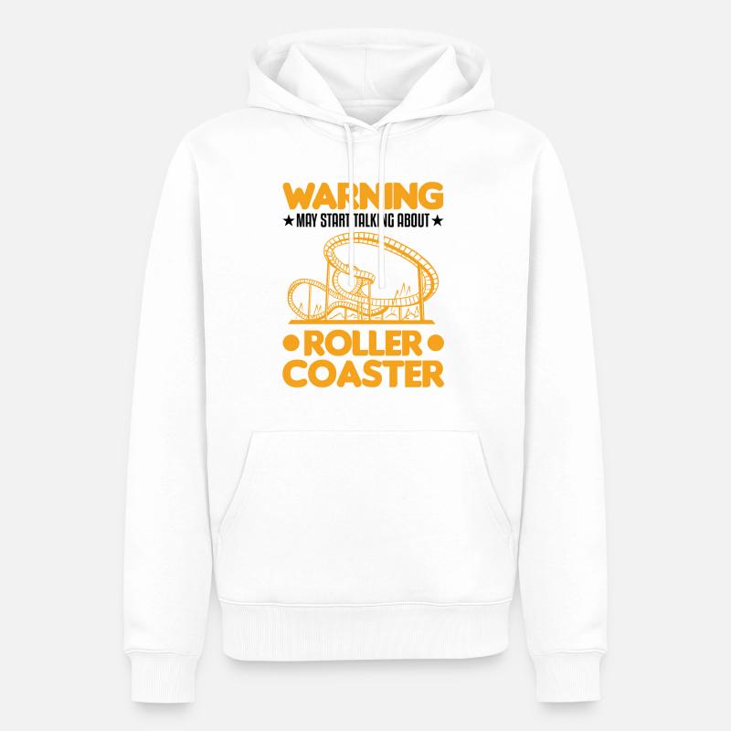 Warnung Achterbahnfahrer Achterbahn - Männer Premium Bio Hoodie - Weiß