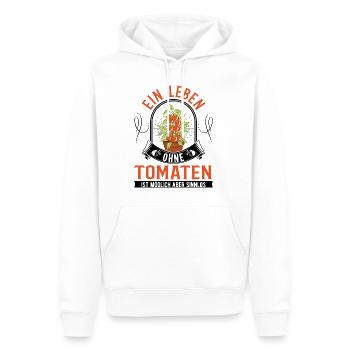 Ein Leben ohne Tomaten ist möglich Aber sinnlos - Männer Premium Bio Hoodie - Weiß - Vorne - Nico (187cm)