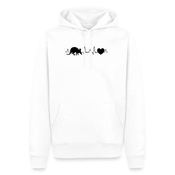 Erdferkel Herzschlag - Männer Premium Bio Hoodie - Weiß - Vorne - Nico (187cm)