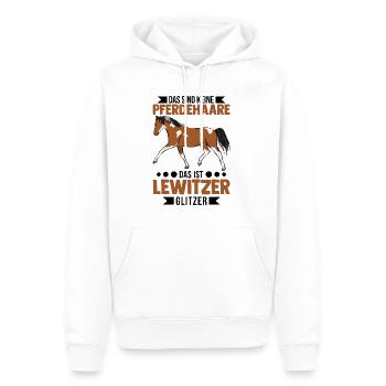 Lewitzer Glitzer Lewitzer Pferdehaare - Männer Premium Bio Hoodie - Weiß - Vorne - Nico (187cm)