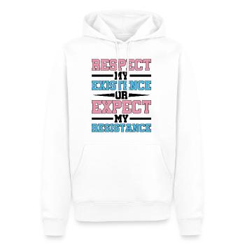 Respectez mon existence ou attendez ma résistance 12 - Sweat à capuche Premium bio Homme - blanc - Devant - Nico (187cm)