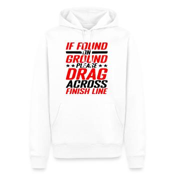 If Found On Ground Please Drag Across Finish Line - Männer Premium Bio Hoodie - Weiß - Vorne - Nico (187cm)