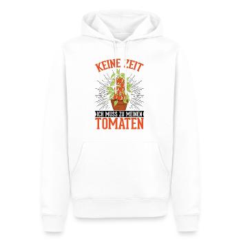 Keine Zeit Ich muss zu meinen Tomaten Paradeiser - Männer Premium Bio Hoodie - Weiß - Vorne - Nico (187cm)