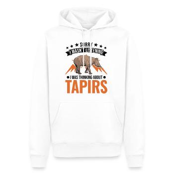 Tapir Cadeau Tapir des plaines Tapirdae Tapir - Sweat à capuche Premium bio Homme - blanc - Devant - Nico (187cm)