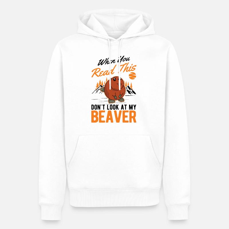Biber Biberdamm Geschenk Beaver - Männer Premium Bio Hoodie - Weiß