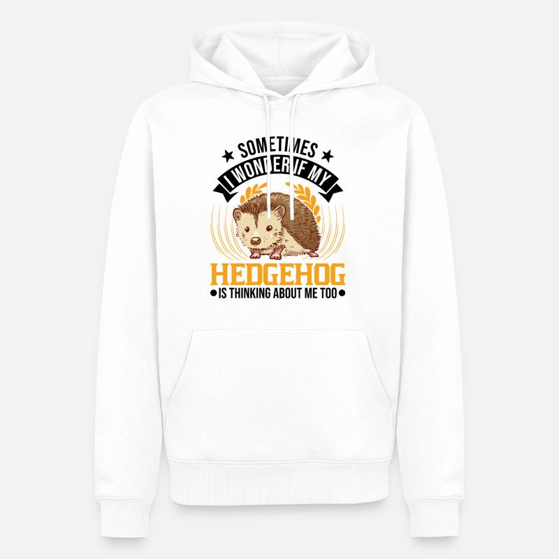 Hérisson Cadeau Stacheligel - Sweat à capuche Premium bio Homme - blanc