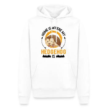 La maison est l’endroit où se trouve mon hérisson - Sweat à capuche Premium bio Homme - blanc - Devant - Nico (187cm)