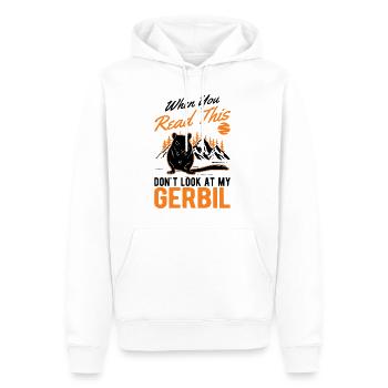 Gerbille Cadeau Rat de course mongol Gerbille - Sweat à capuche Premium bio Homme - blanc - Devant - Nico (187cm)