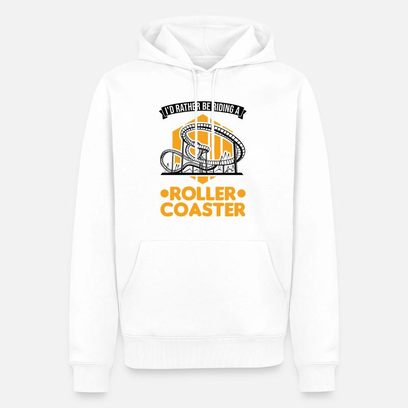 Achterbahn Achterbahnfahrt Vergnügungspark - Männer Premium Bio Hoodie - Weiß