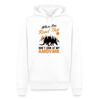 Aardvark Cadeau Aardvark - Sweat à capuche Premium bio Homme - blanc - Devant - Nico (187cm)