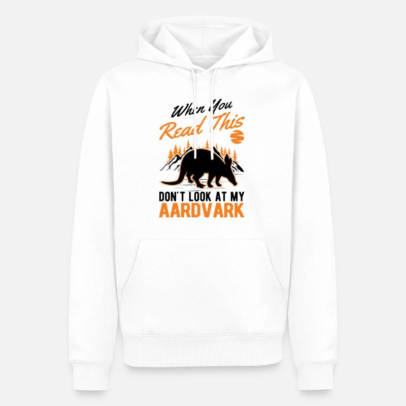 Aardvark Cadeau Aardvark - Sweat à capuche Premium bio Homme - blanc