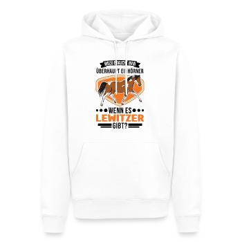 Lewitzer Einhorn Lewitzer Pferd - Männer Premium Bio Hoodie - Weiß - Vorne - Nico (187cm)