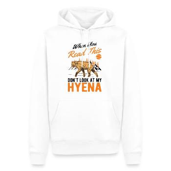 Hyäne Geschenk Erdwolf Hyena - Männer Premium Bio Hoodie - Weiß - Vorne - Nico (187cm)