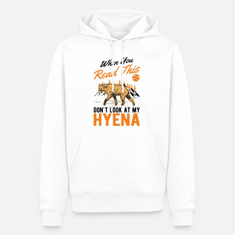 Hyäne Geschenk Erdwolf Hyena - Männer Premium Bio Hoodie - Weiß