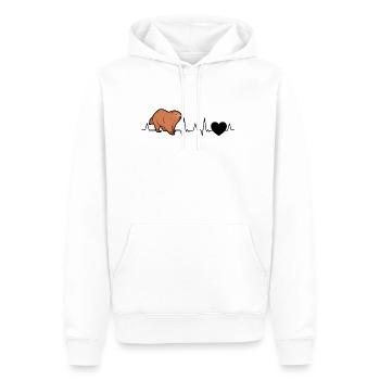 Marmot heartbeat forest marmot - Men’s Premium Organic Hoodie - white - Front - Nico (187cm)