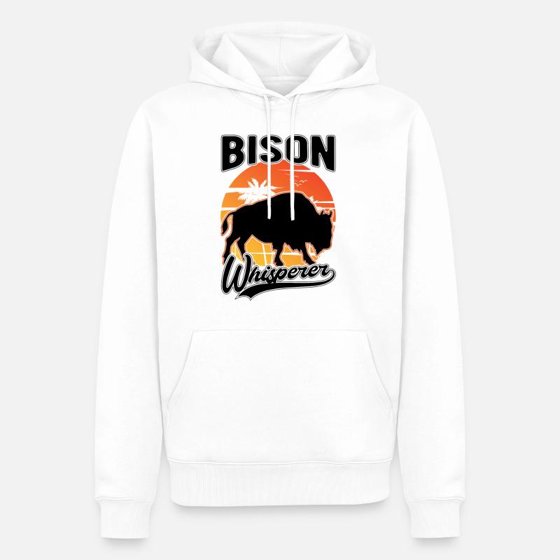 Büffelflüsterer Büffel Flüsterer Wasserbüffel - Männer Premium Bio Hoodie - Weiß