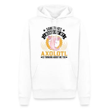 Axolotl Queue Cadeau Amphibien Axolotl - Sweat à capuche Premium bio Homme - blanc - Devant - Nico (187cm)