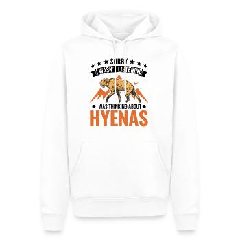 Hyäne Geschenk Erdwolf Hyena - Männer Premium Bio Hoodie - Weiß - Vorne - Nico (187cm)