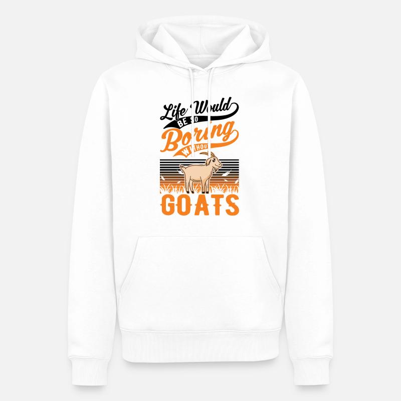 Chèvres Cadeau Chèvre Hôte Chèvre - Sweat à capuche Premium bio Homme - blanc