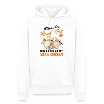 Silk Chicken Cadeau Silkie Chicken Silkie Chicken - Sweat à capuche Premium bio Homme - blanc - Devant - Nico (187cm)
