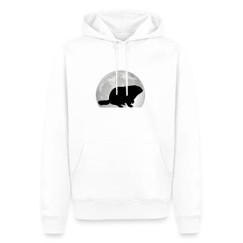 Marmotte Lune Jour de la marmotte de la forêt Marmotte - Sweat à capuche Premium bio Homme - blanc - Devant - Nico (187cm)
