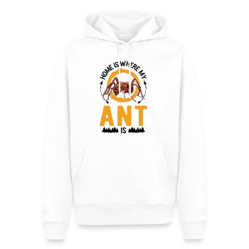 La maison est l’endroit où sont mes fourmis - Sweat à capuche Premium bio Homme - blanc - Devant - Nico (187cm)