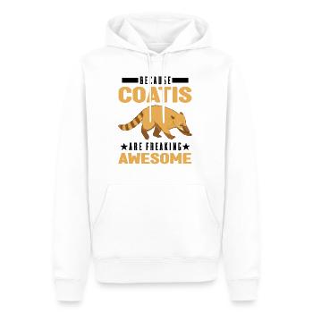 Parce que les Coatis sont des coati géniaux - Sweat à capuche Premium bio Homme - blanc - Devant - Nico (187cm)