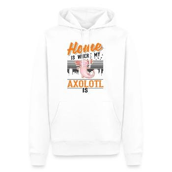 La maison est l’endroit où se trouve mon axolotl - Sweat à capuche Premium bio Homme - blanc - Devant - Nico (187cm)