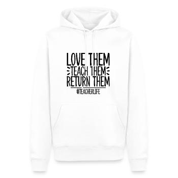 Love Them Teach Them Return Them 4 - Männer Premium Bio Hoodie - Weiß - Vorne - Nico (187cm)