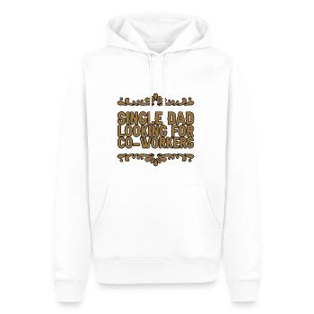 Single Dad Looking For Co-workers - Men’s Premium Organic Hoodie - white - Front - Nico (187cm)