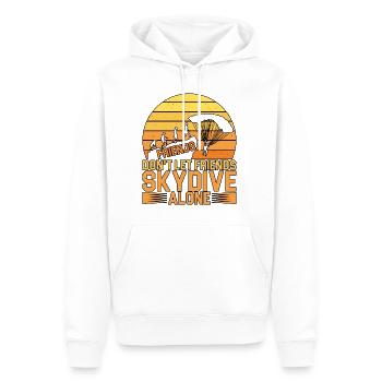 Les amis ne laissent pas les amis sauter seuls - Sweat à capuche Premium bio Homme - blanc - Devant - Nico (187cm)
