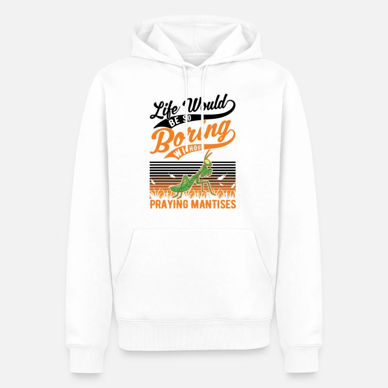 Gottesanbeterin Geschenk Mantis Fangschrecke - Männer Premium Bio Hoodie - Weiß