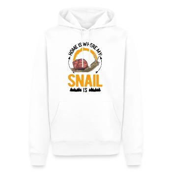 La maison est l’endroit où sont mes escargots - Sweat à capuche Premium bio Homme - blanc - Devant - Nico (187cm)