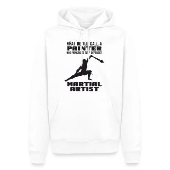 Peintre et vernisseur, le métier le meilleur et le plus ennuyeux - Sweat à capuche Premium bio Homme - blanc - Devant - Nico (187cm)