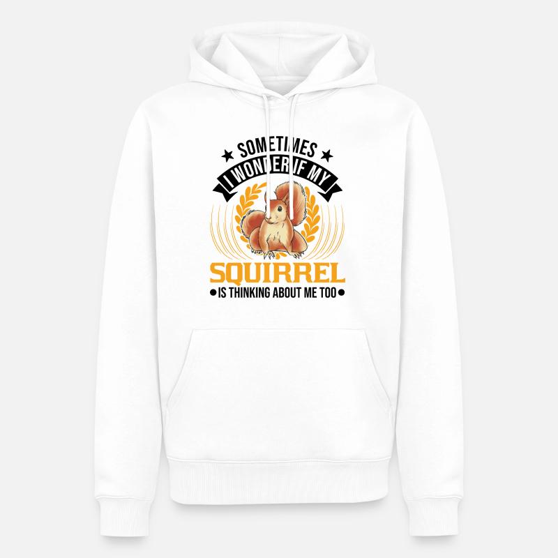 Squirrel Gift Grey Squirrel - Men’s Premium Organic Hoodie - white