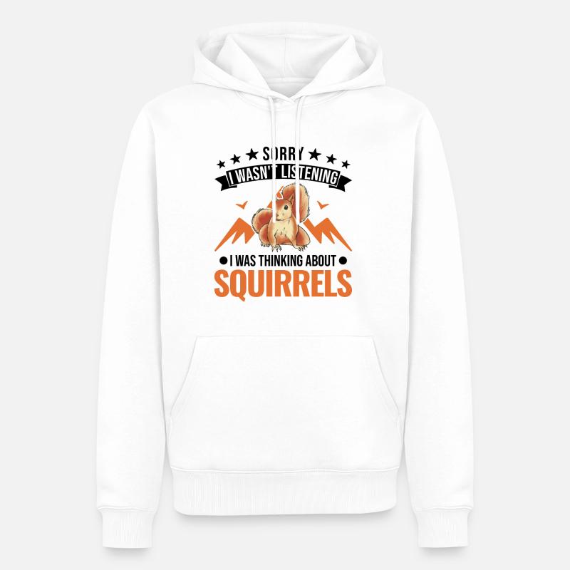 Eichhörnchen Geschenk Grauhörnchen Squirrel - Männer Premium Bio Hoodie - Weiß