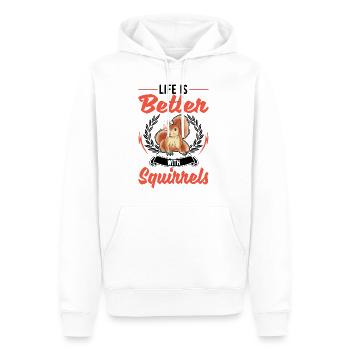 La vie est meilleure écureuil - Sweat à capuche Premium bio Homme - blanc - Devant - Nico (187cm)